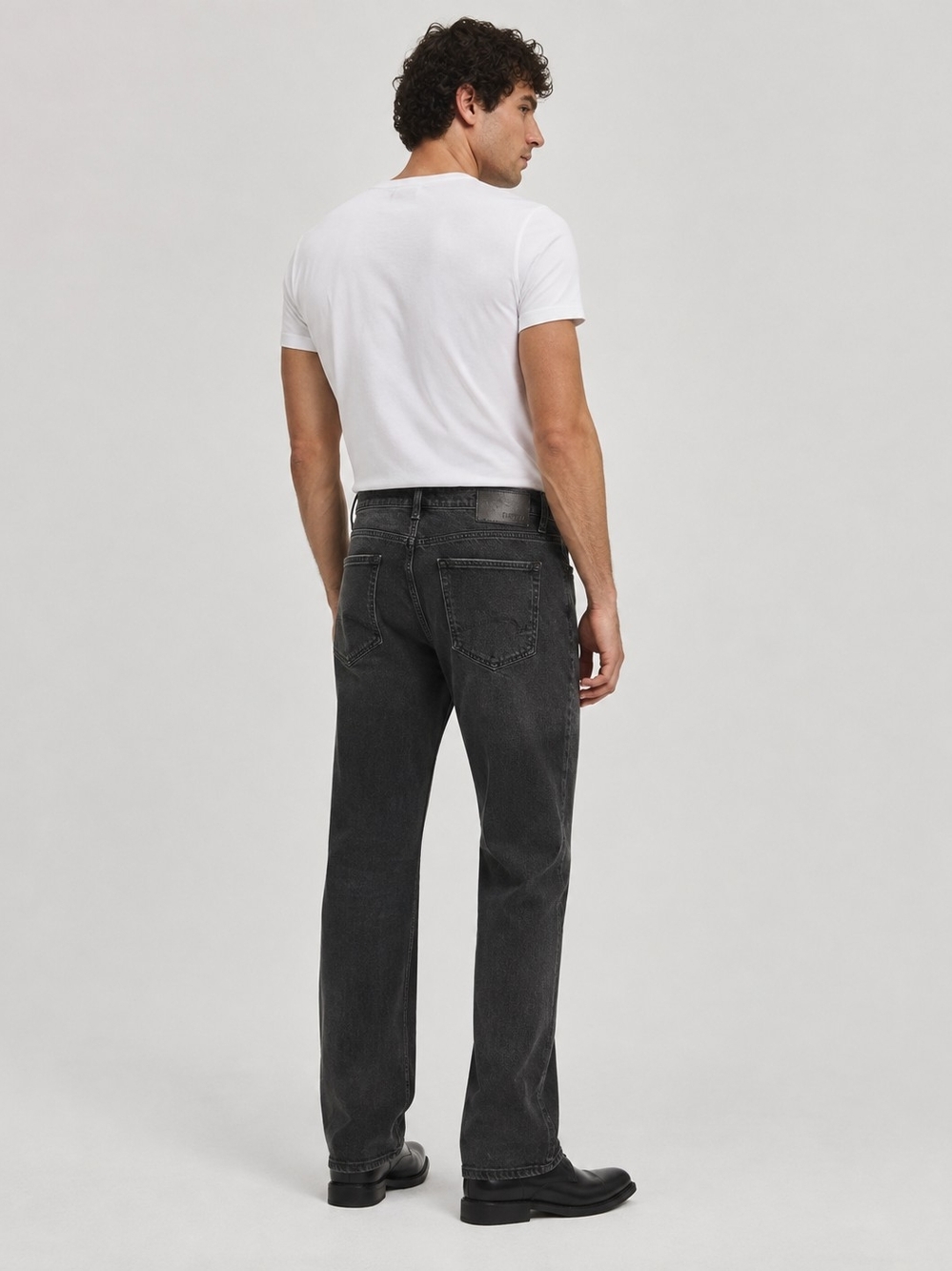 Mavi Men's Straight Jeans in Charcoal Black
